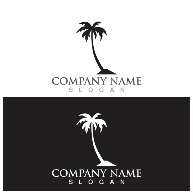 Plantilla de logotipo de verano de palmera
