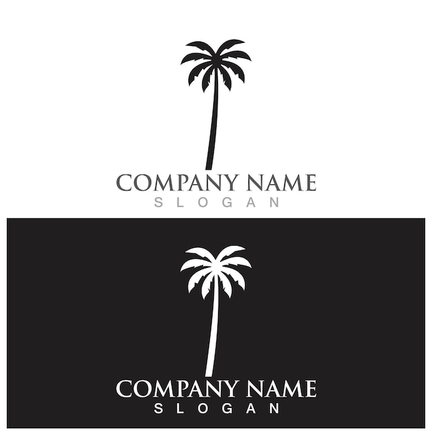 Plantilla de logotipo de verano de palmera