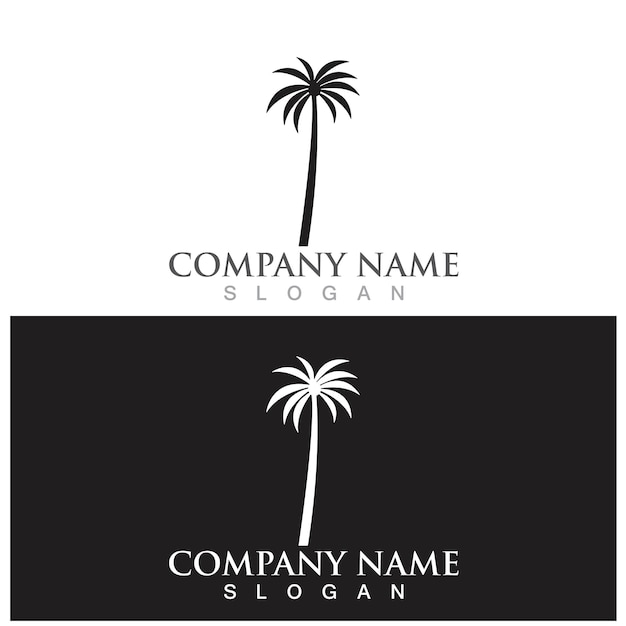 Plantilla de logotipo de verano de palmera