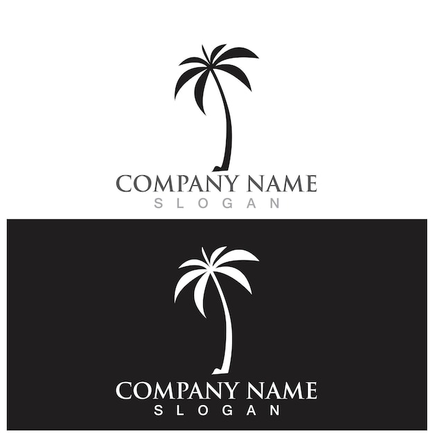 Plantilla de logotipo de verano de palmera