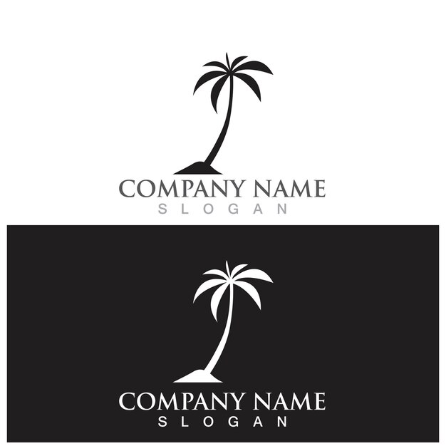 Plantilla de logotipo de verano de palmera