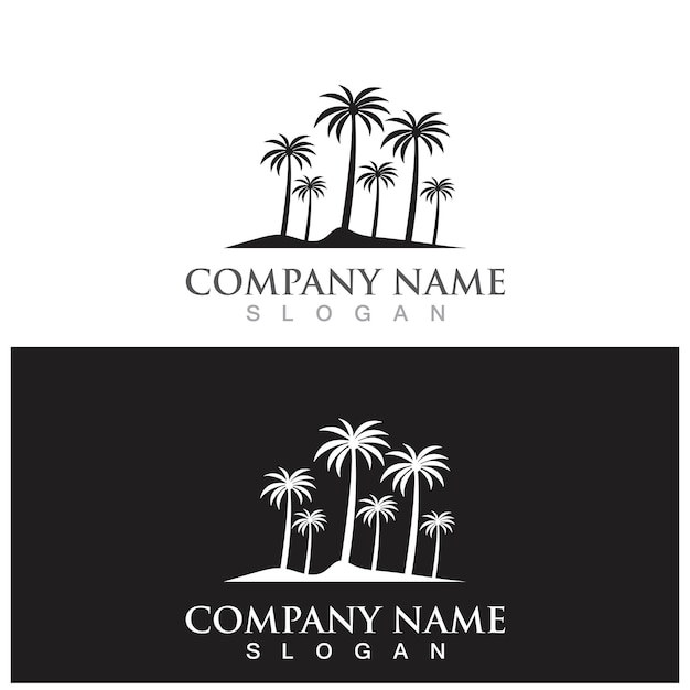 Plantilla de logotipo de verano de palmera