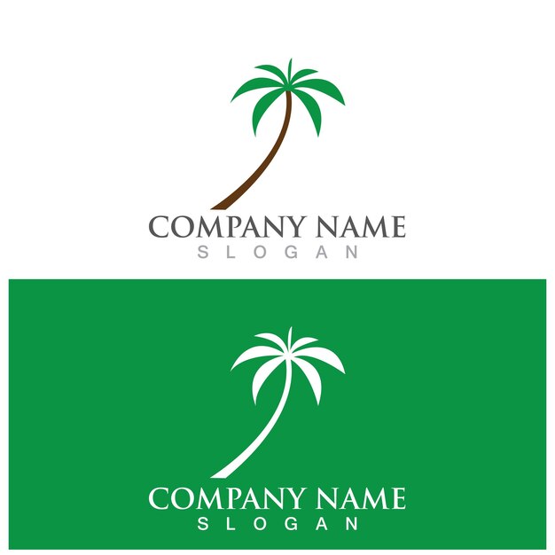 Plantilla de logotipo de verano de palmera