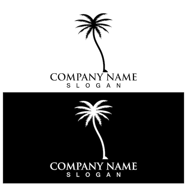 Plantilla de logotipo de verano de palmera