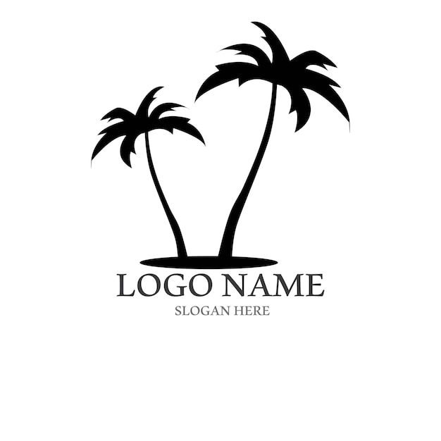 Plantilla de logotipo de verano de palmera