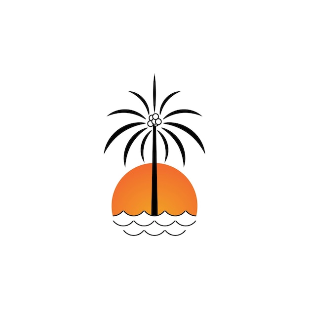 Plantilla de logotipo de verano de palmera