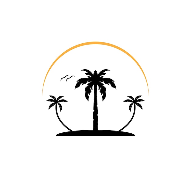 Plantilla de logotipo de verano de palmera