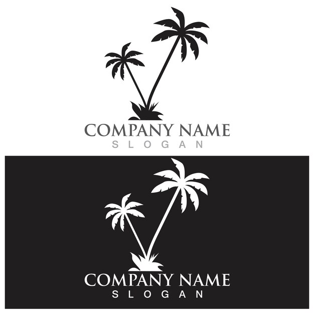 Plantilla de logotipo de verano de palmera