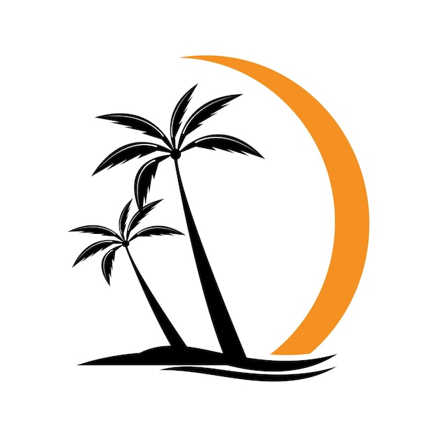 Plantilla de logotipo de verano de palmera