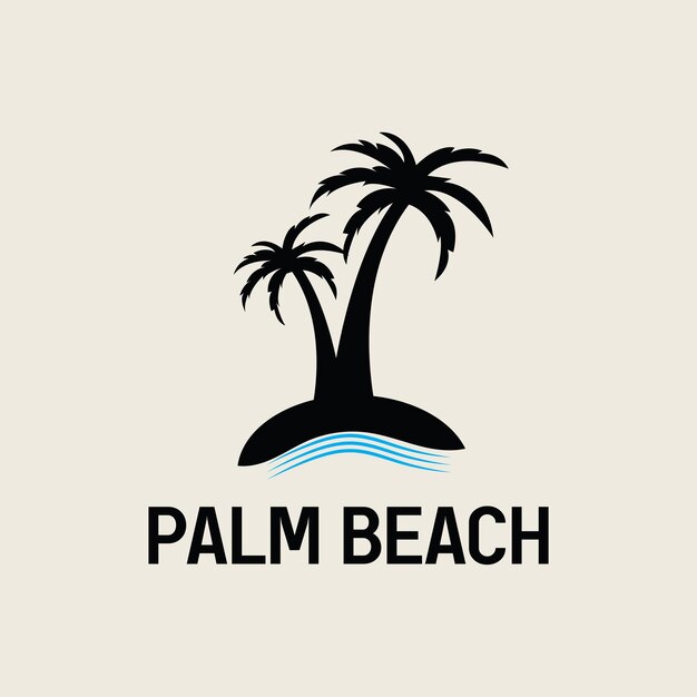 Plantilla de logotipo de verano de palmera