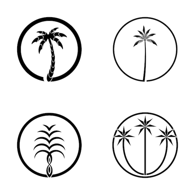 Plantilla de logotipo de verano de palmera