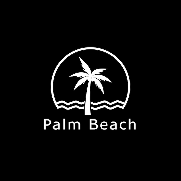 Plantilla de logotipo de verano de palmera