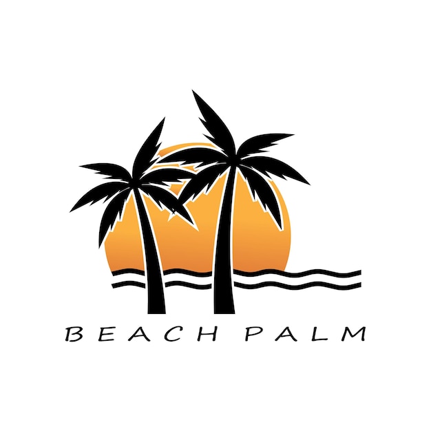 Plantilla de logotipo de verano de palmera