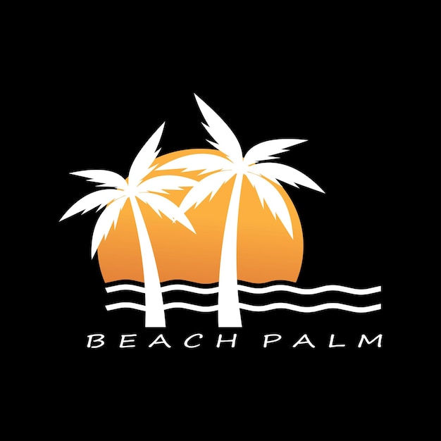 Plantilla de logotipo de verano de palmera