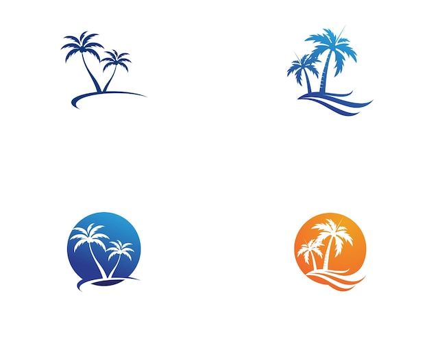 Plantilla de logotipo de verano de palmera