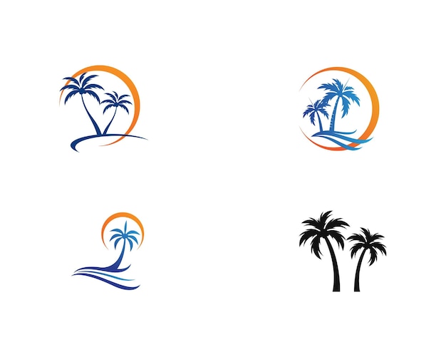 Plantilla de logotipo de verano de palmera