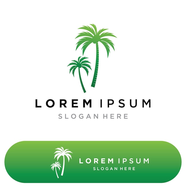 Plantilla de logotipo de verano de palmera