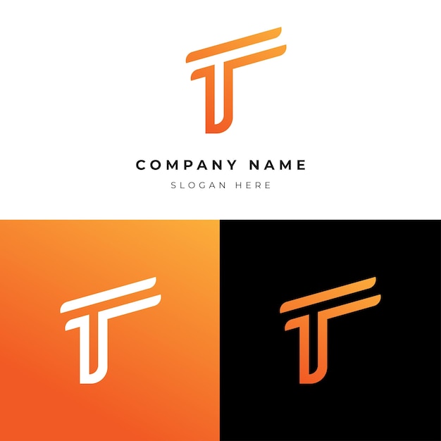 Plantilla de logotipo versátil en forma de T para empresas