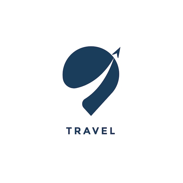 plantilla de logotipo de viaje aéreo Pin de viaje Ubicación en el mapa concepto de logotipo Icono de avión Vector de avión