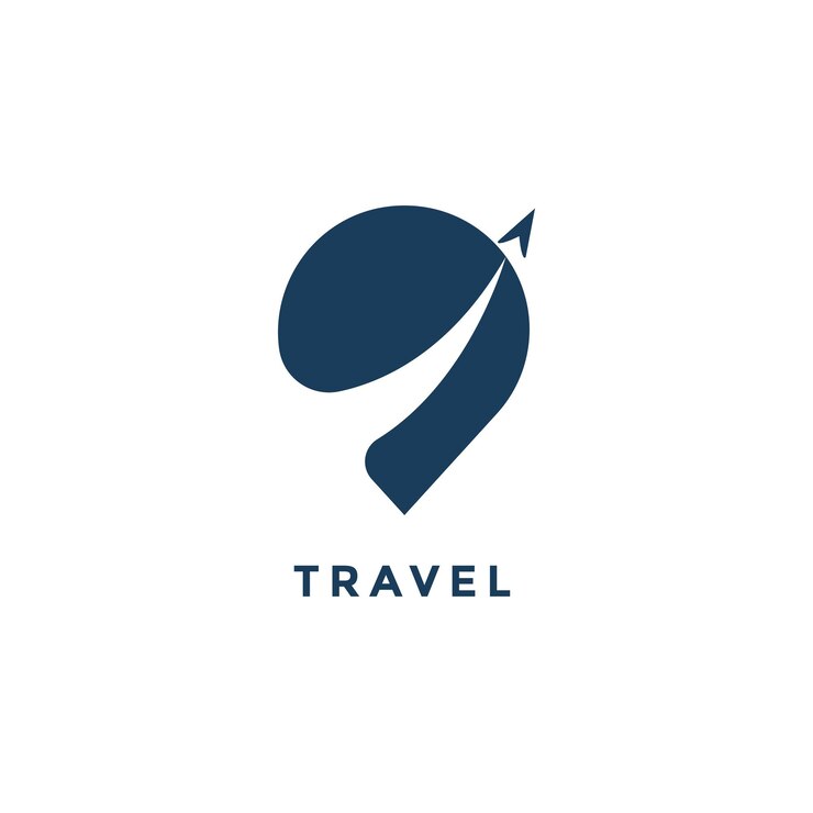 Vector plantilla de logotipo de viaje aéreo pin de viaje ubicación en el mapa concepto de logotipo icono de avión vector de avión