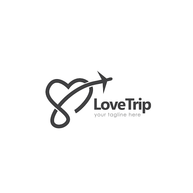 Plantilla de logotipo de viaje de amor