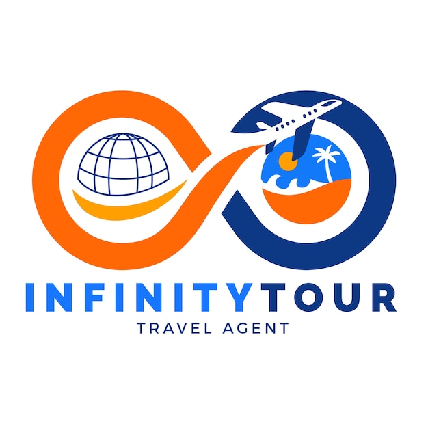 plantilla de logotipo de viaje plano