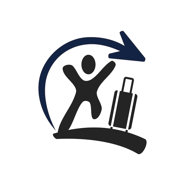 Plantilla de logotipo de viajes de turismo Ilustración de icono Identidad de marca Ilustración aislada y plana Gráfico vectorial