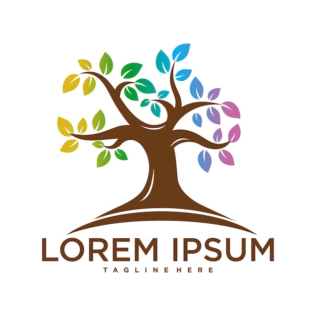 plantilla de logotipo de vida de árbol vectorial