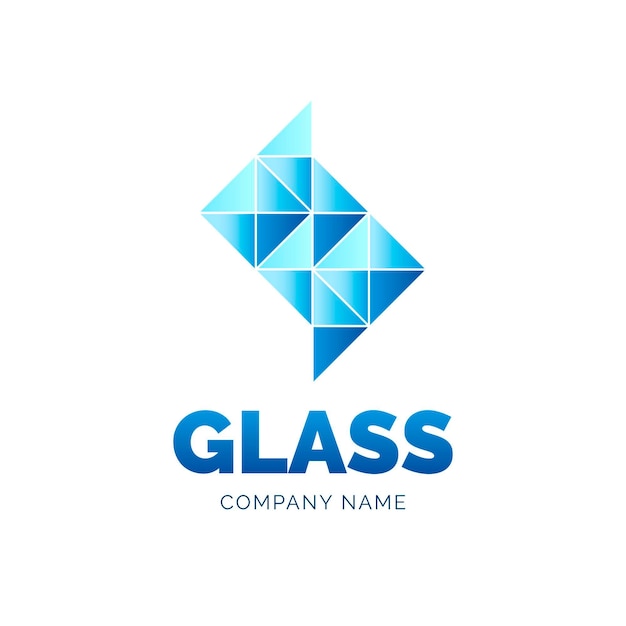 Vector plantilla de logotipo de vidrio de color degradado