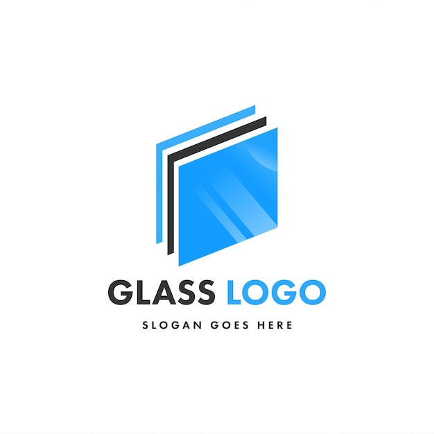 plantilla de logotipo de vidrio de diseño creativo