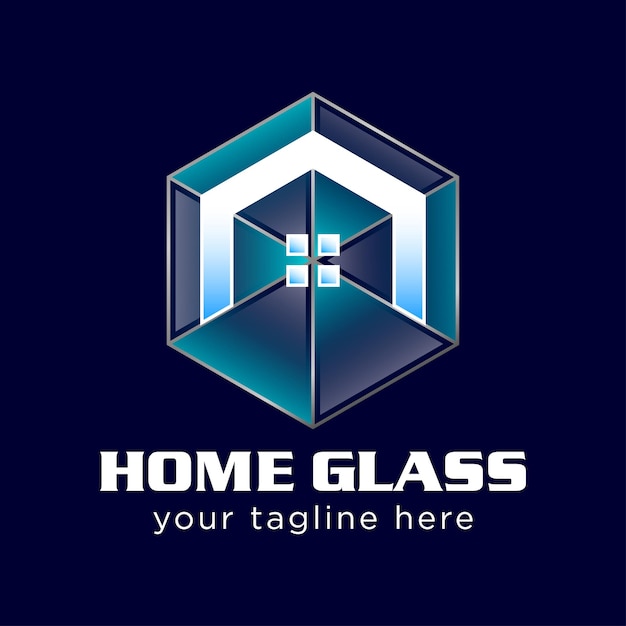 plantilla de logotipo de vidrio para el hogar elementos del logotipo de cristal para el hogar