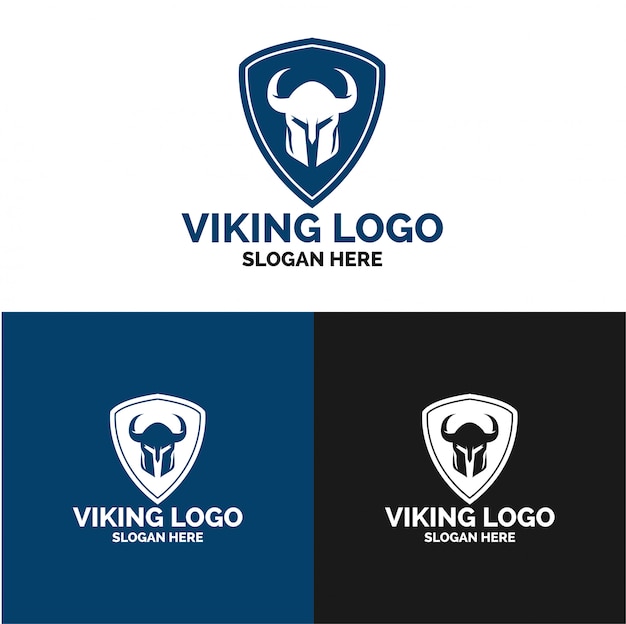 Plantilla de logotipo viking shield security