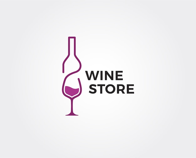 plantilla de logotipo de vino mínimo