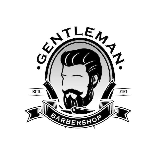 Plantilla de logotipo vintage de barbería