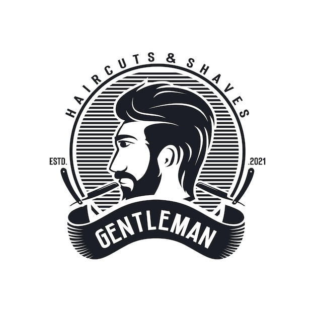 Plantilla de logotipo vintage de barbería
