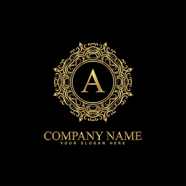 Plantilla de logotipo vintage y de lujo Vector Premium Royalty