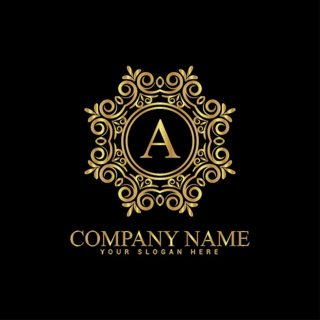 Plantilla de logotipo vintage y de lujo Vector Premium Royalty