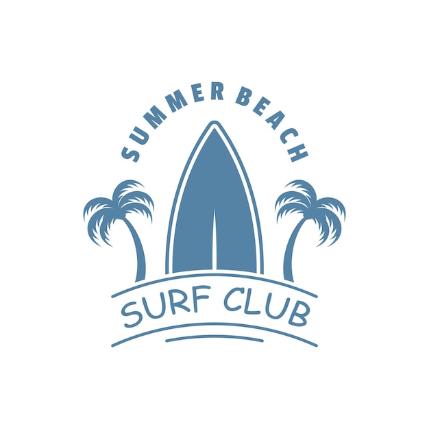 Plantilla de logotipo vintage de tabla de surf