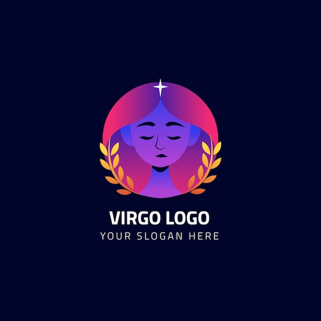 Plantilla de logotipo de virgo degradado