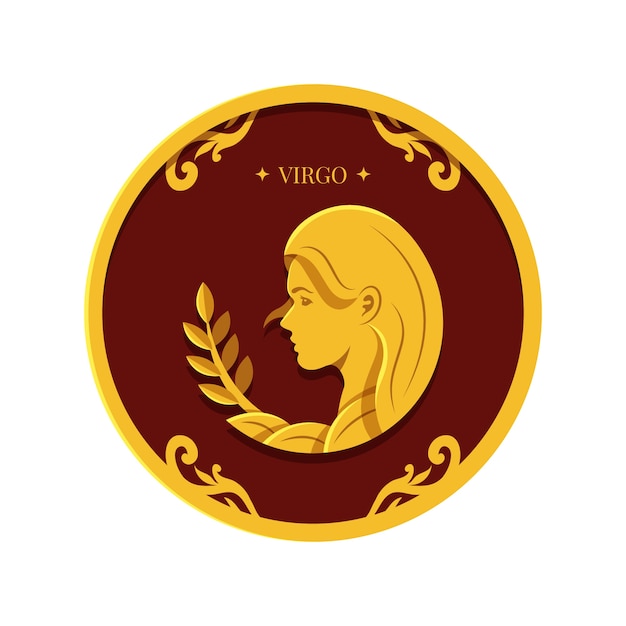 Vector plantilla de logotipo de virgo plana