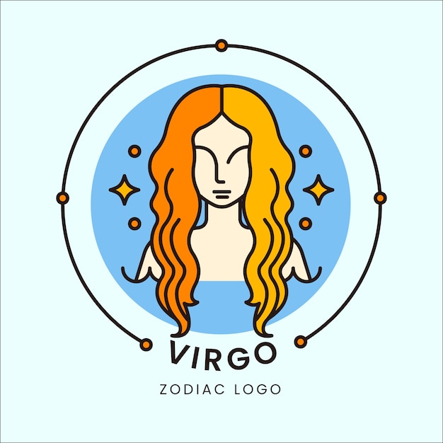Plantilla de logotipo de virgo plano
