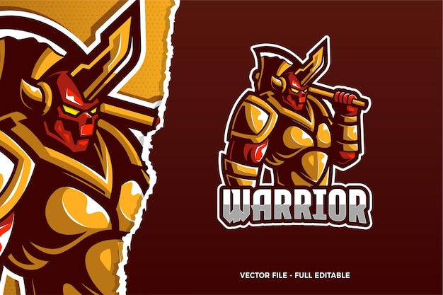 Plantilla de logotipo de warrior e-sport