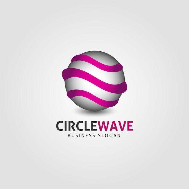 Vector plantilla de logotipo de wave circle