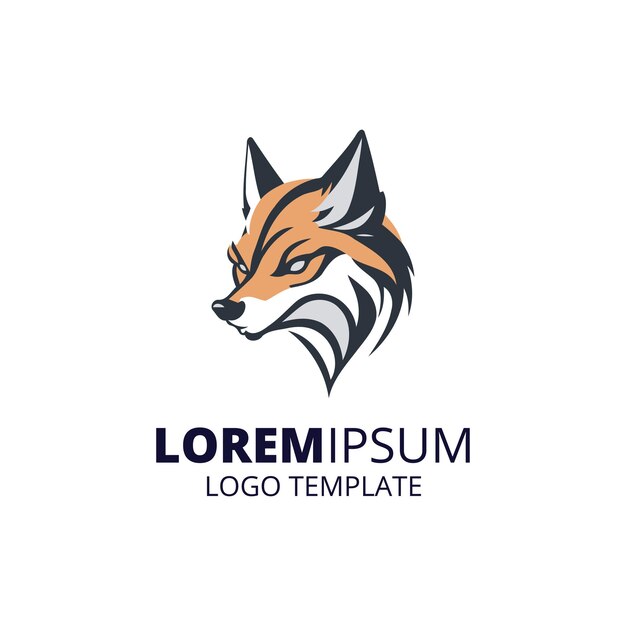 Plantilla de logotipo de zorro Mascota de zorro Ilustración de zorro naranja Plantilla de diseño de logotipo mínima