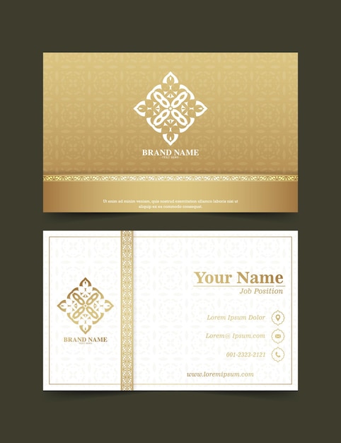 Plantilla de logotipos y tarjetas de visita ornamentales de lujo