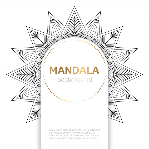 Plantilla de mandala blanco y negro