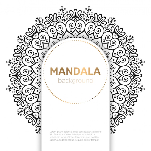 plantilla de mandala blanco y negro