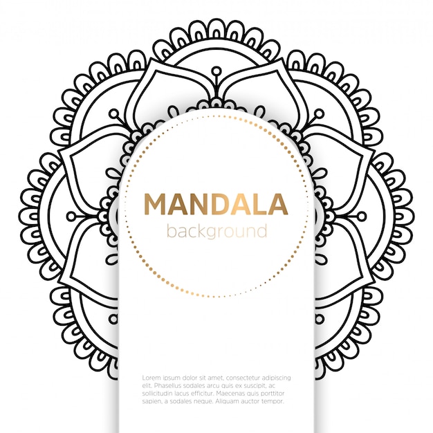 Plantilla de mandala blanco y negro