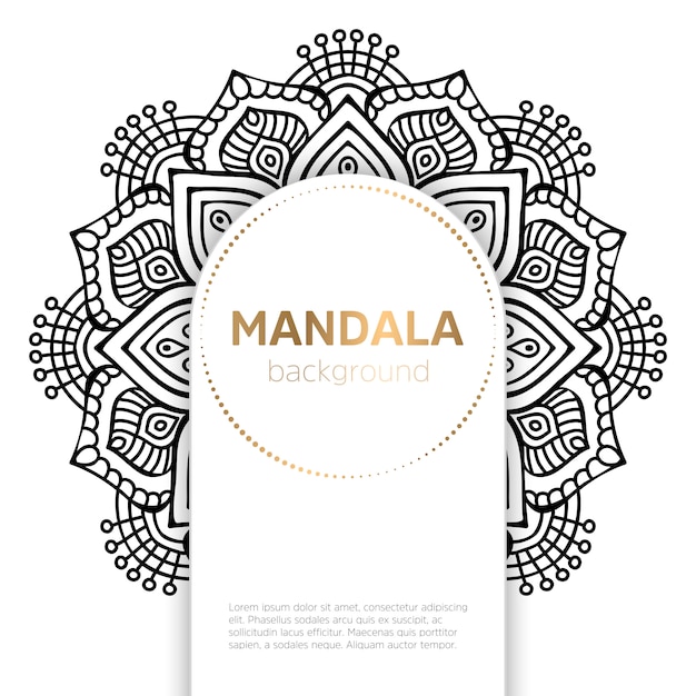 Plantilla de mandala blanco y negro