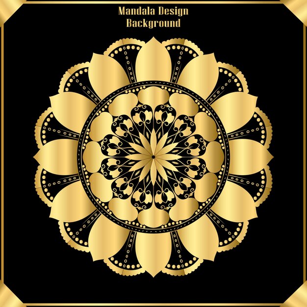 Plantilla de mandala de lujo dorado
